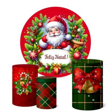Imagem de Trio Capas Cilindro + Painel Sublimado Festa 1,50m Natal (K1NAT095)