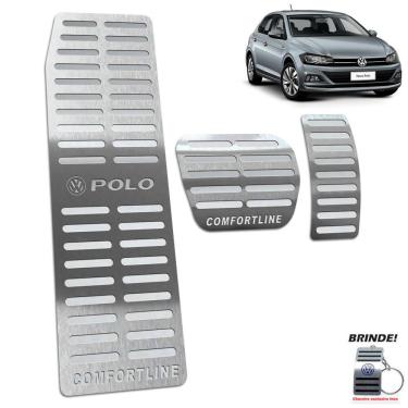 Imagem de Descanso de Pé + Pedaleira Polo Comfortline 2018 2020 Prata