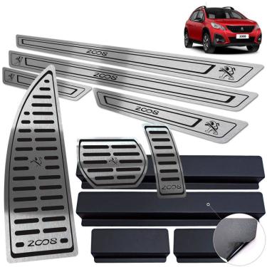 Imagem de Pedaleira Soleira Descanso Preto Peugeot 2008 2020 2021