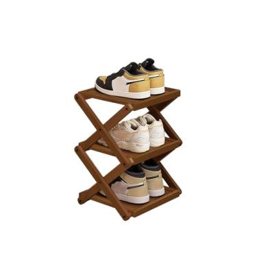 Imagem de Sapateira pequena para entrada, instalação de bambu, sapateira, armário, porta da frente, sapateira, prateleira de sapatos