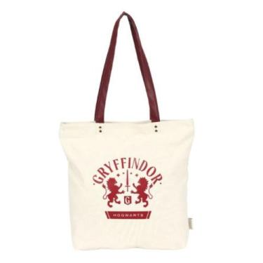 Imagem de Bolsa Sacola Ombro e mão Harry Potter Hogwarts Canvas - Luxcel, Bege