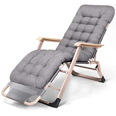 Imagem de Espreguiçadeira de jardim, cadeira dobrável e reclinável, espreguiçadeira com almofada de apoio de cabeça, cadeira reclinável adequada para atividades ao ar livre, pátio, praia, piscina, pátio, etc.