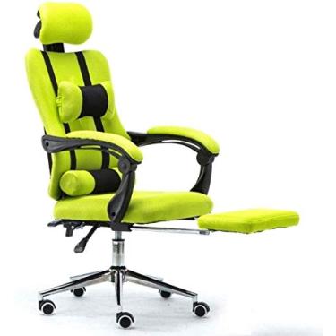 Imagem de UISLA Mesa de computador de escritório para jogos, ergonômica, ajustável, giratória, braço, azul