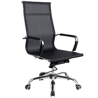 Imagem de FZGGWYHL Escritório jogos computador malha encosto alto corrimão inclinável suporte lombar trabalho escritórios administrativos casas salas de reuniões com banco elevador
