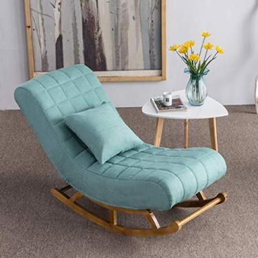 Imagem de UISLA Braço reclinável de madeira maciça, deck de leitura de balanço, relaxante, espreguiçadeira, mulher grávida, quarto, sala de estar, sofá de lazer