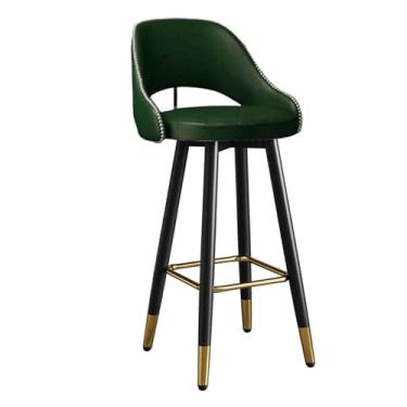 Imagem de UINGBPXT Banquetas de bar resistentes com banco de bar giratório com encosto curvado de couro e bancos altos com encosto para sala de estar e escritório