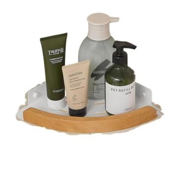 Imagem de Conjuntos de ferragens de banheiro toalheiro suporte de papel barra de toalha gancho prateleira acessórios de banheiro kit branco, barra dupla 50 cm (prateleira triangular A1)