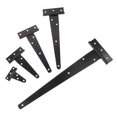 Imagem de Dobradiça em T de ferro preta dobradiça de armário dobradiça de jardim galpão de 2-30 cm portão de porta de madeira para portas leves ferragens de móveis 1 peça (A3)