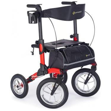 Imagem de Andador para Idosos e Adultos com 4 Rodas e Assento, até 136 Quilos, COMODITÀ, Vermelho