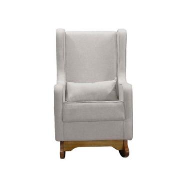 Imagem de Poltrona De Leitura Retrô Linho Ds Home Linho Bege