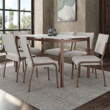 Imagem de Mesa De Jantar Fabone Alexa + 6 Cadeiras Dora Off White