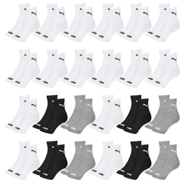 Imagem de Kit 24 Pares de Meias Puma Cano Médio Esportiva Masculino