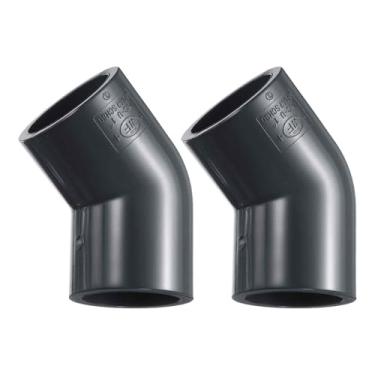 Imagem de HARFINGTON 3 peças de encaixes de tubo de PVC de cotovelo de 45 graus 2,5 cm 2 vias conectores de canto PVC grau móveis ângulo cotovelo tomada lateral para esgoto encanamento tubo de drenagem