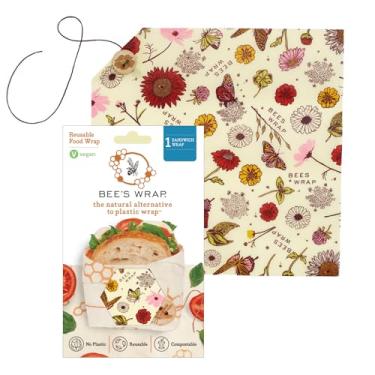 Imagem de Bee's Wrap Envoltório vegano de cera de abelha para alimentos – Envoltório de sanduíche mágico vegano – Feito nos EUA Sacos de pão reutilizáveis – Alternativa orgânica e ecológica para papel alumínio