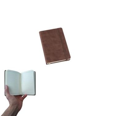 Imagem de Caderno Moleskine Pequena Marrom 10x15 Com Pauta 80 Folhas Caderneta de Anotações Capa Emborrachada Bloco de notas (marrom)