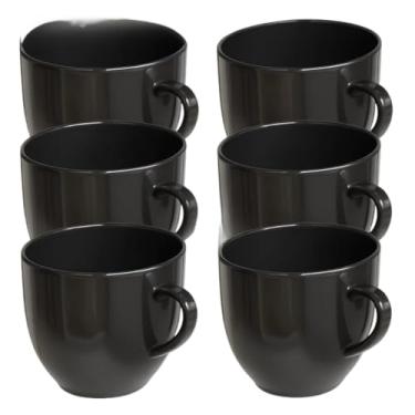 Imagem de Kit 6 Xicara Cafe Cha Porcelana 95ml Preta Preto Chicara Caneca (Kit 06)