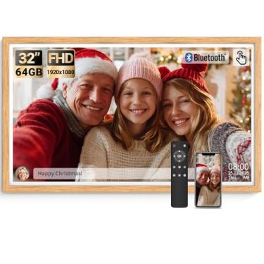 Imagem de Bsimb Porta-Retratos Digital Grande Com Tela Sensível Ao Toque Bsimb De 32 Polegadas, 64 Gb, 1920 X 1080 Wifi, Controle Remoto, Compartilhe Fotos/Vídeos Via Aplicativo Gratuito/Usb/Sd, Fácil Configu