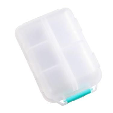 Imagem de Pacote com 1 organizador de comprimidos de viagem – caixa de comprimidos compacta e portátil para medicamentos diários, vitaminas e suplementos, perfeita para armazenamento em movimento, viagens e uso