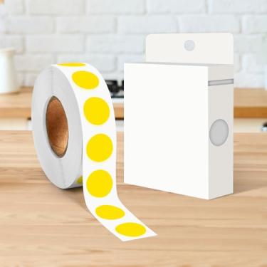 Imagem de Adesivo redondo de 1/2 polegada com código de cores, 1000 adesivos de rolo de pontos, etiquetas de círculo amarelo para escritório e casa