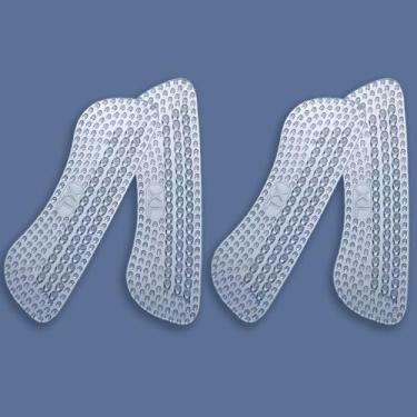 Imagem de 4 peças de almofadas de calcanhar de gel para mulheres e homens, inserções de almofadas de calcanhar para fazer sapatos soltos protetores de calcanhar evitam dores de bolhas, Transparente., XL