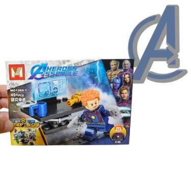 Imagem de Kit Blocos de Montar SuperHeróis ou Unidade  8 Personagens Cenário Com