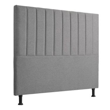 Imagem de Cabeceira Estofada Bella Casal 140cm Linho Cinza - Shop Linho Cinza
