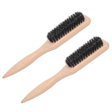 Imagem de ZJchao Conjunto de 2 Peças de Escova para Barba e Bigode, Cabo Ergonômico, Ferramenta Profissional de Aliciamento para Homens, Viagens, Negócios, Cabelo Sintético de Faia, Tamanho Médio