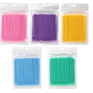 Imagem de 500 pincéis microaplicadores, microcotonetes, varinhas de rímel descartáveis para extensão de cílios para ferramentas de maquiagem