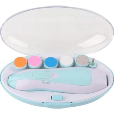 Imagem de Cortador Elétrico de Unhas para Bebê e Adulto, Aparador com Lixas, Silencioso, Seguro e Prático, Azul