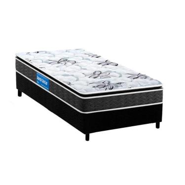 Imagem de Cama Box Solteiro: Colchão Espuma D33 Probel Guarda Costas Premium Extra Firme + Base Black(88X188)