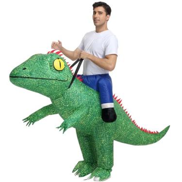 Imagem de anroog Fantasia inflável de lagarto para adultos, dia das bruxas, camaleão, passeio de iguana, fantasia masculina cosplay festa