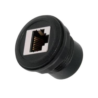 Imagem de CY À prova d'água UTP STP RJ45 fêmea para CAT5E fêmea remendo adaptador de extensão acoplador painel de carro design de montagem