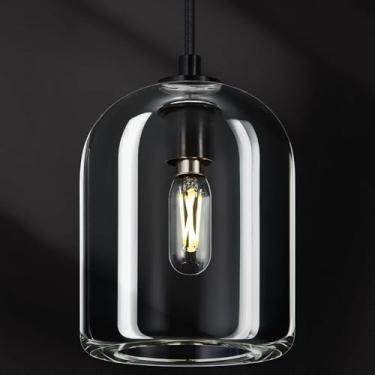 Imagem de LBSQJ Luzes pendentes pretas modernas para cozinha, ilha, lustre de teto, luminárias suspensas de cristal para sala de jantar, cozinha, sala de estar, quarto (1 unidade)