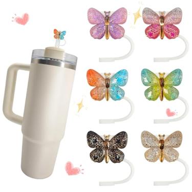 Imagem de 6 peças YKL B Butterfly Stanley Cup Capa de canudo Stanley Straw Topper Cup Acessórios Copo 1,134 g