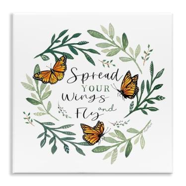 Imagem de Stupell Industries Spread Your Wings Butterflies Wall Plaque Art, design por Elizabeth Tyndall, 12 x 12
