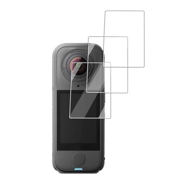 Imagem de FJIASTB Protetor de tela para câmera Insta360 X4 Air Action, filme de vidro temperado 9H, antiarranhões e impressões digitais, transparente, pacote com 3