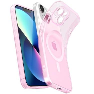 Imagem de Svanove Capa magnética transparente para iPhone 13, compatível com Magsafe Slim Thin Transparente Mag Safe Case para mulheres e meninas, capa de borracha de silicone macia fofa com capa de câmera