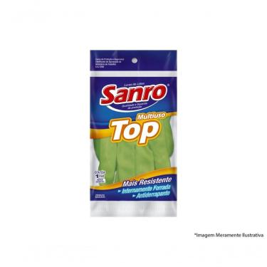 Imagem de Luva Latex Sanro Forr Verde B M Blister C/10Pcs