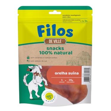 Imagem de Filos Petisco para Cães Orelha Suína Natural Desidratada com 1 Unidade sem Corantes nem Conservantes Rico em Proteina e Colágeno Auxilia na Limpeza dos Dentes