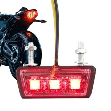 Imagem de Luzes traseiras para motocicletas – Luz de freio de seta LED para motocicleta – Lâmpada traseira resistente à vibração de liberação rápida, lanterna traseira de freio à prova d'água para viagens