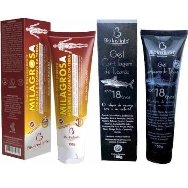 Imagem de Kit 6 Pomada Milagrosa + 6 Gel Cartilagem De Tubarão 150G - Bio Instin
