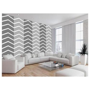 Imagem de Papel De Parede 3D Sala Chevron Zig Zag Listras 3,5M Zig09 - Você Deco