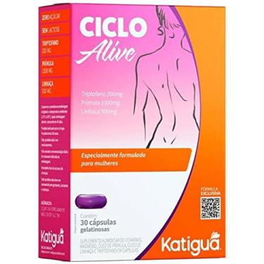 Imagem de Katiguá, Ciclo Alive, Tripofano, Prímula, Linhaça, Sem sabor, Para mulheres, 30 Cápsulas Soft Gel • 15 doses, Roxo