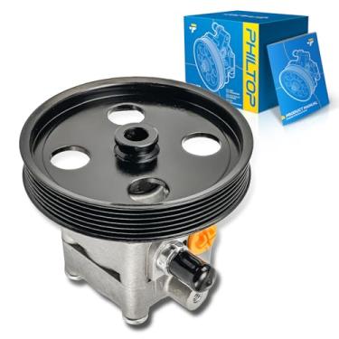 Imagem de PHILTOP Bomba de direção hidráulica 215282 com polia, adequada para 2000-2004 S40, 2000-2004 V40, substitui OE 3524419, 8251733, 8603046, 8646864, 8683378, 5266