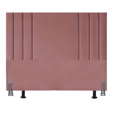 Imagem de Cabeceira 160 Cm Queen Linho Cama Box Estofada Moderna Frame Rose