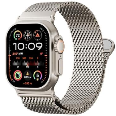 Imagem de TRA Pulseira milanesa compatível com Apple Watch séries 11, 10, 9, 8, 7, 6, 5, 4, 3, 2 e 1 de 49 mm, 46 mm, 45 mm, 44 mm e 42 mm, ultra SE