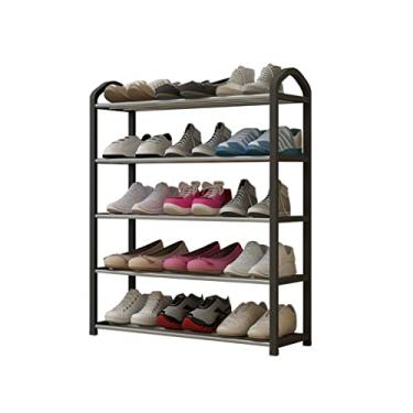 Imagem de uhyOHF Organizador de sapatos independente multicamadas sapateira vertical para armazenamento de sapatos rack de armazenamento de metal com economia de espaço para sapateira de entrada (tamanho