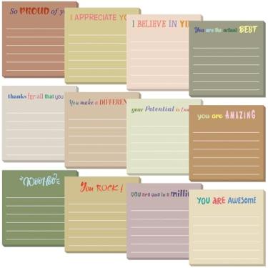 Imagem de Yinder 12 peças de notas adesivas de agradecimento do funcionário, presente de Natal, blocos de notas de motivação a granel, mini presente inspirador para professor, enfermeira, colega de trabalho