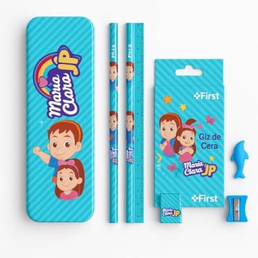Imagem de Kit Escolar Maria Clara e JP Completo Estojo Caderno Lápis Borracha Volta às Aulas