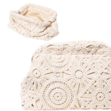 Imagem de Bolsa Clutch Feminina de Crochê Artesanal – Elegante e Leve – Ideal para Festa, Casamento, Formatura e Praia – Bolsa de Mão Estilo Boho Chic
